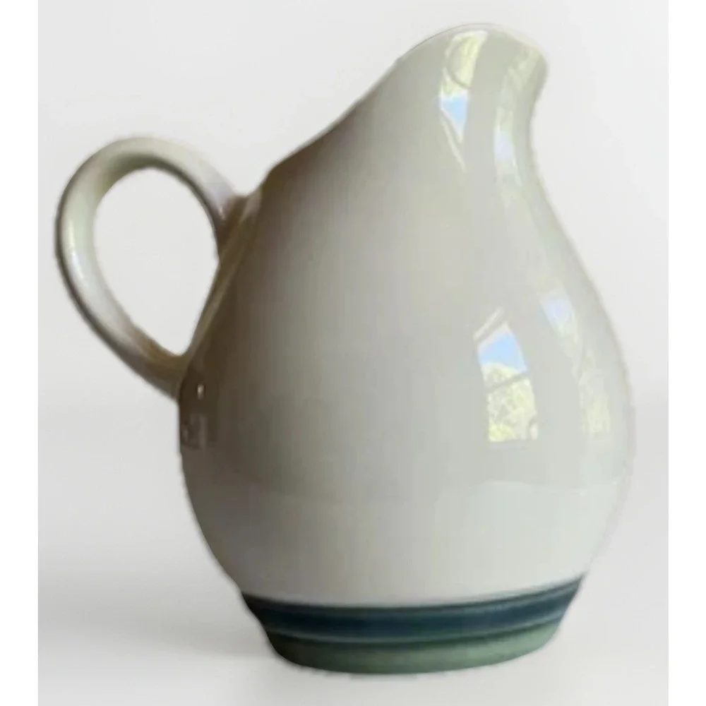 Vintage Pfaltzgraff Pitcher Creamer Ocean Breeze Mid Century Farmhouse Green